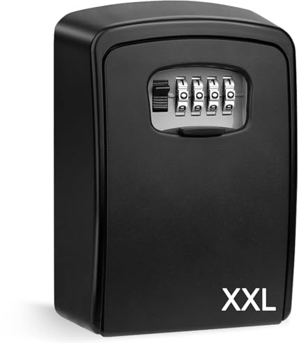 ENONEO Boite a Clefs Securisee Exterieur, Grande Boite à Clés Exterieur Etanche Boîte à Clé avec Code 4 Chiffres Murale Boitier a Cle Robuste Interieur Coffre a Clef, Résistant aux Intempéries