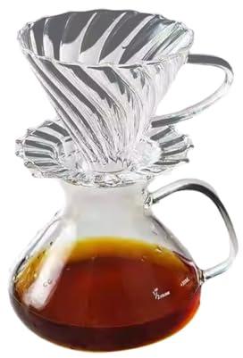 Fegtrtyoa Cafetera de Vertido, Cafetera con Báscula y Filtro para el Hogar o la Oficina, 300 Ml.