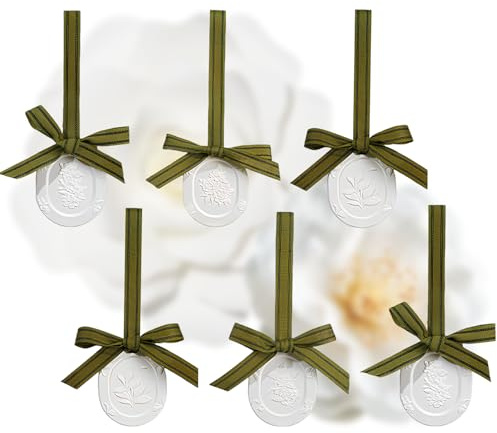 Kenmohuo Aroma Essential Car Oil Diffusers, 6pcs Oils Diffuser Clay Disk, Passive Flower Oil Diffuser Set Cars Air Freshener, Ceramic Diffusers for Armoire Home Bathroom, Sleep Aid and Relieve Stress