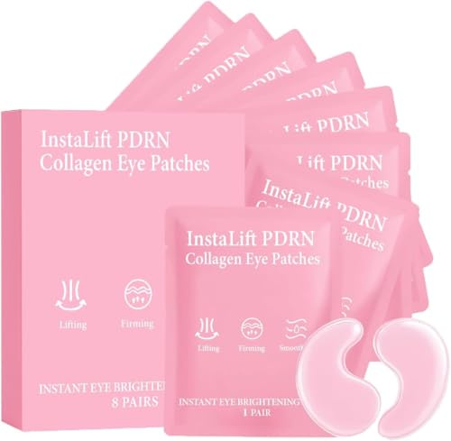 Parches de colágeno para ojos InstaLift PDRN, parches de gel para el contorno de ojos, tratamiento iluminador y antihinchazón para bolsas, ojeras y líneas de expresión