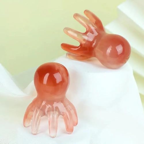 SJDHAHC Octopus Head Massager, 2-Pack - Scalp Massager for Stress & Tension Relief, Manual Acupressure Tool to Soothe Headaches and Promote Relaxation, Pink Pointed Massage Comb