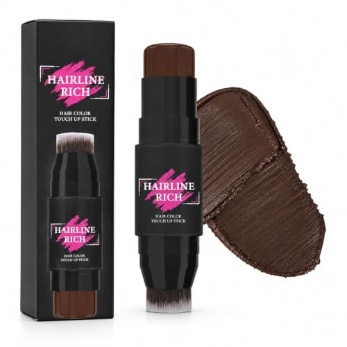 Bâton de retouche pour racine des cheveux, marron, résistant à l'eau, correcteur avec brosse, pour racine du front, tempes et frange, couleur de racine pour une finition naturelle
