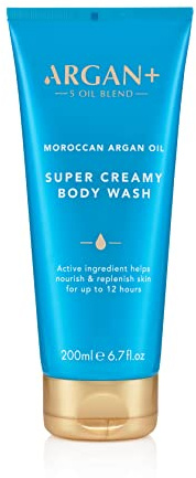 Argan+ Super Creamy Body Wash, Moroccan Argan Oil Vegan Shower Gel, 200ml