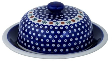 Original bunzlauer keramik ostkupa L/serveringslås stor Ø 27,5 cm dekor 41