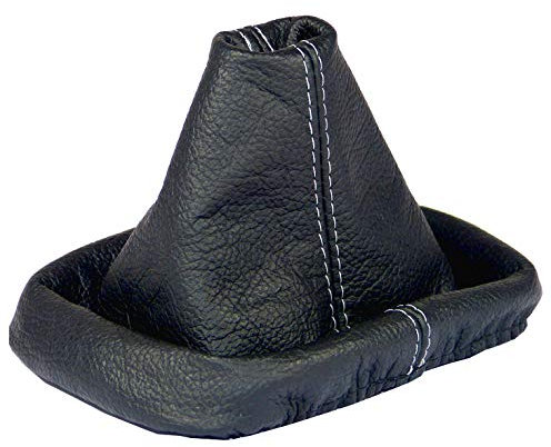 L & P Car Design L&P A0036 Schaltsack Schaltmanschette kompatibel mit VW Golf 4 IV 100% Echtleder Leder Schwarz Naht Grau