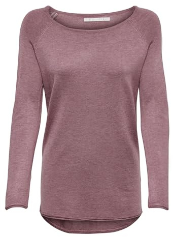 Only onlMILA LACY L/S LONG PULLOVER KNT NOOS - suéter Mujer, Rosa (Mesa Rose Detail:W. MELANGE), 36 (Talla del fabricante: Small)