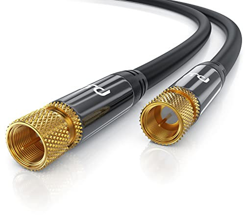 CSL - 0,5m Satellitenkabel 8k 4k HDTV 75 Ohm 135dB - Premium SAT Koaxialkabel - F-Stecker zu F-Stecker gerade - DVB-S, DVB-S2 und Kabelinternet - robuste Vollmetallstecker - Abschirmmaß 135db