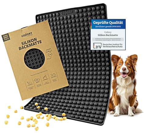 Collory Bakmatta för hundkex för MINI halkogel (1 cm Ø) godis, silikonbakform, bakunderlägg för bakplåt, dietmatta, värmebeständig, livsmedelssäker och BPA-fri