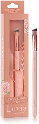 Luvia Augenbrauenpinsel - Essentials Brow Liner Brush E427 – Augenbrauen Pinsel Dünn In Nude/Roségold - Vegane Kosmetik Schminkpinsel/Kosmetikpinsel – Augenpinsel