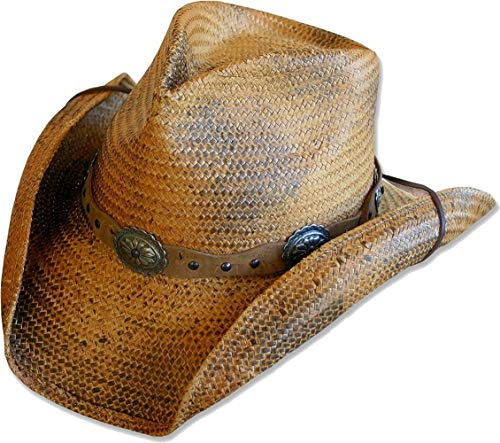 Stars & Stripes stråhatt västernhatt cowboyhatt röd kjol storlek L, BRUN, L