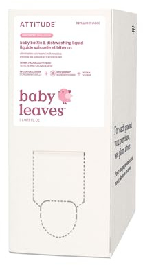 ATTITUDE Washing Up Liquid and Bottle Cleaner for Baby, EWG Verified Washing Up Liquid, No Added Dyes or Fragrances, Tough on Milk Residue and Grease, Vegan, Unscented, Bulk Refill, 2 Liters