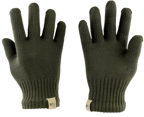 Merino Wool Glove Liner - Warm Base Layer - Ski Liner Glove - 3 Season Wear - Multiple Colors and Sizes - Olive Drab - Large