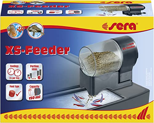 sera XS-Feeder zuverlässiger Futterautomat zur einfachen und schnellen Installation am oder auf dem Aquarium, schwarz