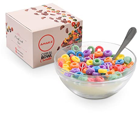 Cuenco de vela de cereales con cuchara, 3 mechas para una mejor combustión, bonitas velas aromáticas de vainilla para regalos geniales