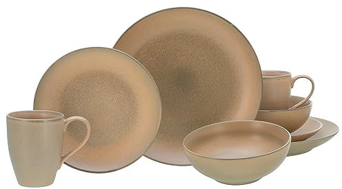 CreaTable, 25855, Série Sierra Nevada Tierra, service de vaisselle, service combiné 8 pièces.