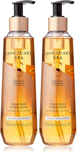 Sanctuary Spa Antibacterial Hand Wash, No Mineral Oil, Cruelty Free & Vegan Liquid Hand Soap, 250ml (Pack of 2)