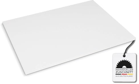 Hausfux Tischplatte nach Maß - 1,9 cm Starke Spanplatte, melaminbeschichtet, mit ABS-Kante - individueller Zuschnitt - Made in Germany (ICY White, 100 x 40 cm)