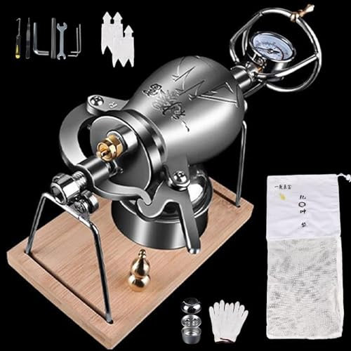 ATLION Popcornmaschine Aus Edelstahl 304, Hand-Mini-Popcornmaschine, Chinesische Vintage-Popcornmaschine, Manuelles Kurbel-Popcorn, Geschenke FüR Die Party Zu Hause(230ML)