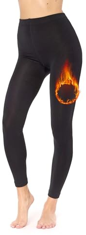 Merry Style Leggings Donna Termici Pantaloni Invernali Caldi Abbigliamento Outdoor Abbigliamento Donna Leggins Pile Pantacollant Vita Alta Elastici MS-ATX-441 (Nero, XS/S)