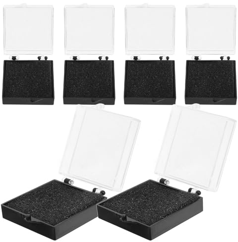 Tofficu Medal Display Box 2 Inch Clear Plastic Badge Storage Case with Magnetic Lid and Sponge Insert for Lapel Pins Rings Brooch Jewelry Organizer