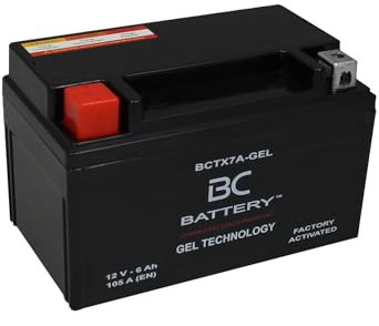 BC BATTERY 12V 6Ah GEL Motorrad Batterie BCTX7A-GEL Motorrad & Roller, wartungsfrei versiegelt vorgeladen ähnlich wie YTX7A-BS
