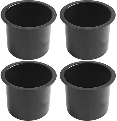 SEETOOOGAMES Lot de 4 porte-gobelets Jumbo en aluminium noir pour table