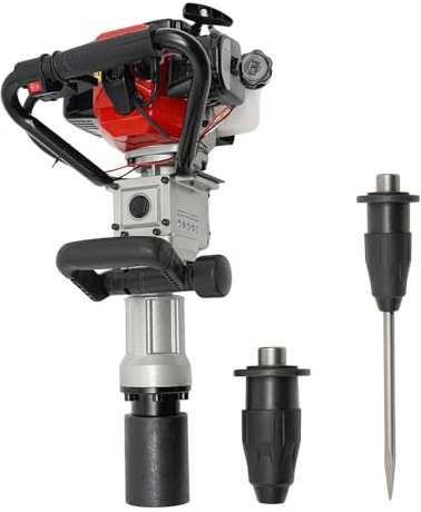 Areao Benzin Pfahlramme, 32.7cc 2 Takt Motor Erdbohrer Benzin, Hand-Zug-Start Fahlramme Benzin Erdlochbohrer mit 55-70mm Hülsen für Gebäude Zaunbau