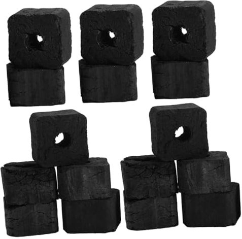 UKCOCO Carbón sin Humo para Barbacoa Portátil, Briquetas de Carbón de Bambú Pequeño para Camping y Cocina al Aire Libre, sin Olor, Calor Constante, Paquete 1 Libra