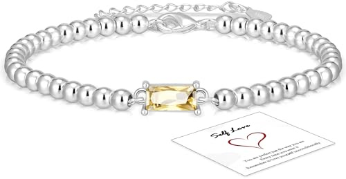 Aretas Silver Bracelet Birthday Gifts for Women November Birthstone Birth Stone Jewellery Friendship Bridesmaid Bracelets jewelry Gift for for Mum Daughter Sister Grandma Friends Girlfriend