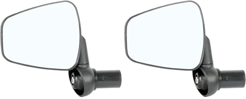 ZEFAL DOOBACK 2 - Rétroviseur cycle ville/loisirs compatible ebike vélo électrique à miroir incassable et rabattable Gauche, Noir (Lot de 2)