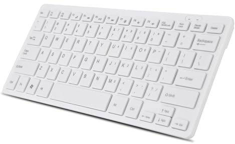 ZASCHMOY USB-tangentbord för Stationära och Bärbara Datorer – Slitstark Design, Hög Känslighet och Ergonomisk Komfort – Svart (Vit)