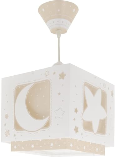 Dalber Lámpara Techo Colgante Infantil Luna y Estrellas Beige 63232MB E27