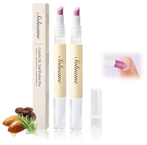 Removedor de cutículas de cerámica de 45°, 2 en 1, exfolia suavemente las uñas, adecuado para grietas de cutículas, sequedad, astillado, hidrata, aporta brillo, 2 ml x 2