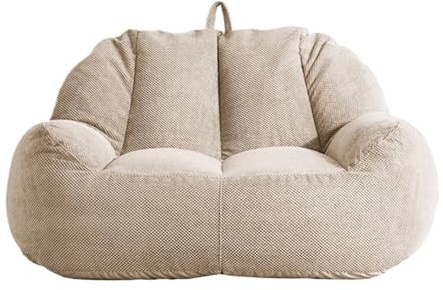 JHSDHYD Copertura Per Poltrona A Sacco Fodera for sacco a pelo in cotone a nido d'ape senza imbottitura all'interno(2-seat-beige)