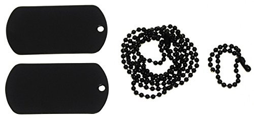 A. Blöchel 2er Set US Army Erkennungsmarke mit Ketten Hundemarke Dog Tag Farben: Schwarz, Silber oder Gold (Silber)