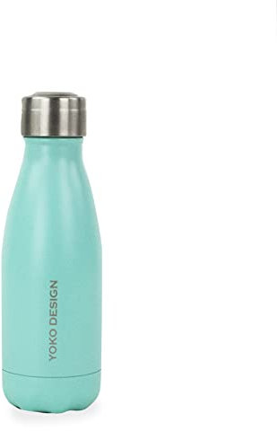 YOKO DESIGN - Bottiglia Termica con Doppia Parete in Acciaio Inox, Acciaio Inox, Turchese Opaco, 260mL