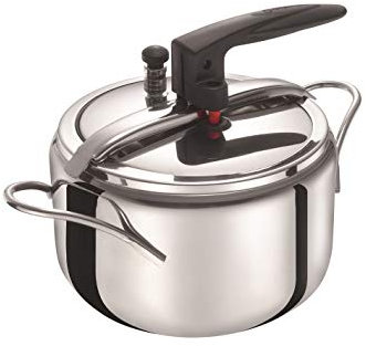 Aeternum Divina - Pentola a Pressione da 5 Litri con Valvola di Sicurezza, Acciaio Inox, Adatta all'induzione, Argento/Antracite