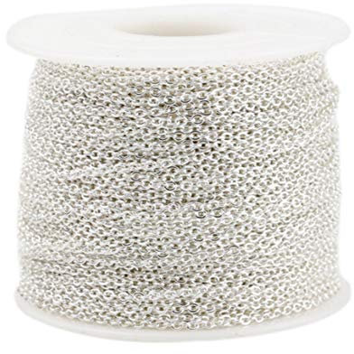 Asudaro 10 Meter Edelstahl Kabel Kette Metallkette Gliederkette Kabelkette Link Kette für Schmuck Herstellung Silber- 1,5mm