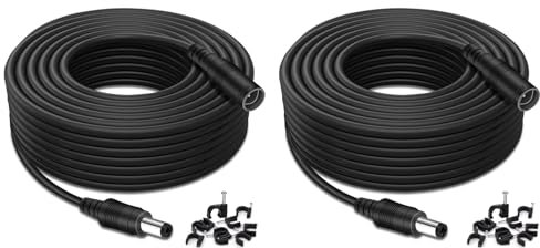 Lonnky Cavo Di Estensione 12 Volt 10 Metri Per Deco, Telecamera Di Sicurezza CCTV, DVR, Strisce LED Govee, Router, TV Box, Alimentatore 12 Volt, Spina Maschio-Femmina 2,1 mm x 5,5 mm - 2-Pack
