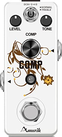 Amuzik Compressor Guitar Effect Pedal Analog Compression Ultimate Comp Effect Pedals for Electric Guitar Comp Pedal Ture Bypass