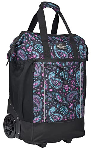 KEANU Einkaufstrolley Shopper XL Damen Herren Tasche Einkaufsroller Korb Handgepäck Flugreise Bahnreise Sauna - 40 Liter Grosse Räder - Farbauswahl (Power Paisley)