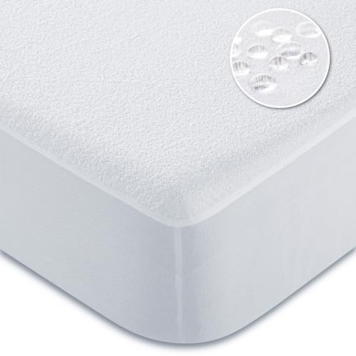 CandidoPenalba Protector de Colchon Rizo Microfibra. Protector Impermeable. Cubre Colchon Transpirable. Funda Antiacaros. Protector Cama 135 cm. España. 135/140x190/200 cm Blanco