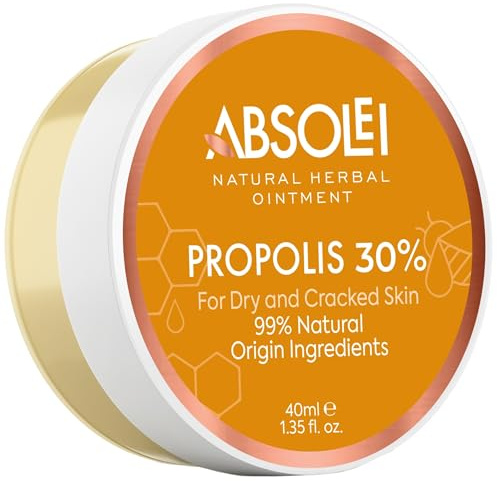 Absolei Pomada Propóleo, Pomada Natural de Propóleo al 30% para Pieles Secas, Agrietadas y con Picazón, 40 ml