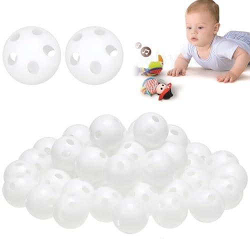 Bavooty Set Rasseldosen Rasseln Zum Einnähen,Kuscheltiere Quietscher,Quietscherm Rasselbällen,Rassel Zum Einnähen,Baby Rasselkugeln Zum EinnäHen,Rasselkugeln,Für Hund Haustier Baby Spielzeug(60pcs)