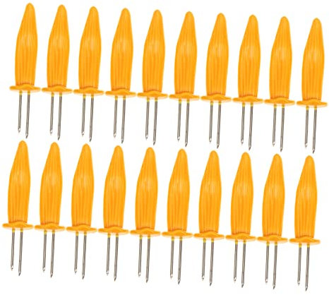 Amosfun 20 Pièces Fourches à Maïs à Fruits à Maïs Fourchette à Maïs De Cuisine Aiguilles De Maïs Brochettes De Maïs Au Barbecue Porte-épis De Maïs