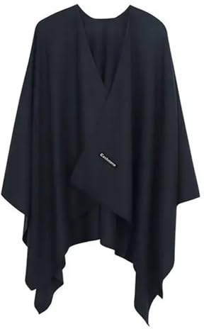 XZZHSM Sjal wrap för kvinnor kashmir vinter kvinnor poncho halsdukar kvinnor solid sjal cape elegant stickad cape öppen framsida poncho scarf vinter sjal wraps poncho cape