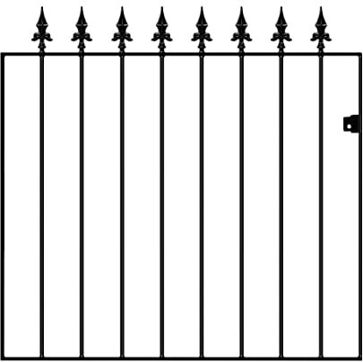 Saxon Spear Top Metal Garden Gate Galvanised Wrought Iron Pedestrian Swing Gates (1067mm Gap X 950mm High SAZP05/5)