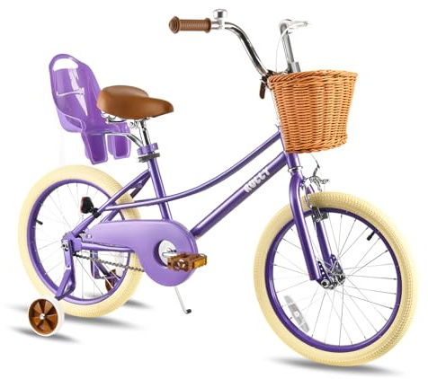 RULLY Bicicletta per Bambina 12-16 Pollici, 2-7 Anni, Principessa con Seggiolino, Rotelle e Cestino