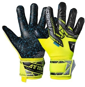 Reusch Attrakt Fusion Guardian Junior griffige und atmungsaktive Torwarthandschuhe Fußballhandschuhe für Kinder Jugendliche für Jungen Mädchen für alle Wetterbedingungen und Spielfeldoberflächen