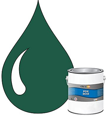 POK Peinture extérieure bois - Résistante aux intempéries BOIS - 1L - RAL 6016 Vert turquoise